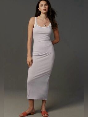 By Anthropologie Sleeveless Pointelle Slip Maxi Dress